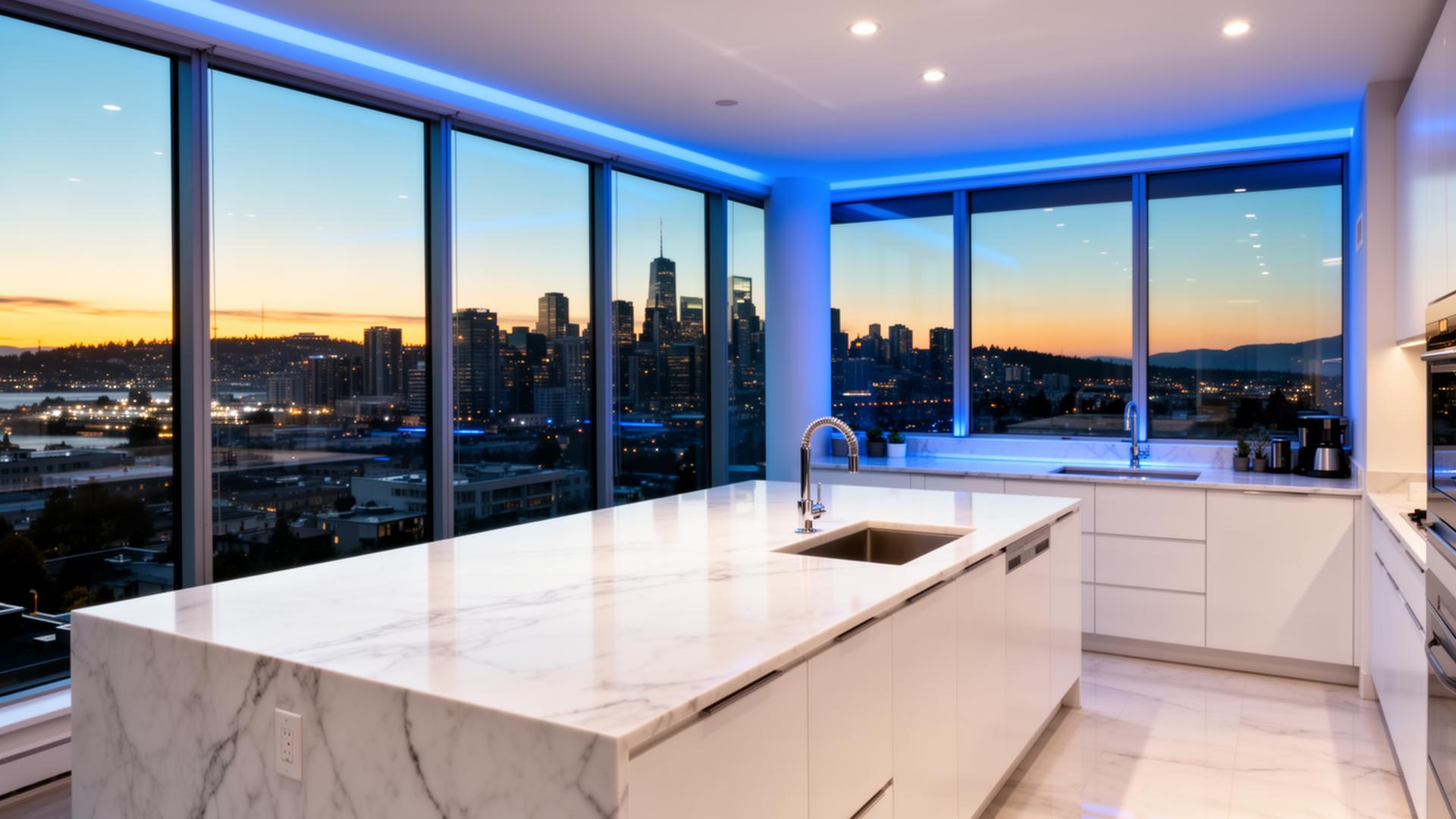 Modern luxury kitchen freshly cleaned